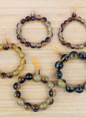 仿蜜蜡牛角佛珠手链义乌饰品男女