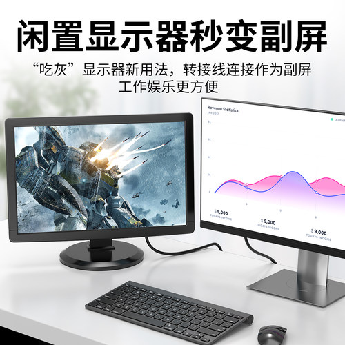 优联vga转hdmi线转换器带音频VGA电脑连接电视高清线投影仪转接头 - 图2