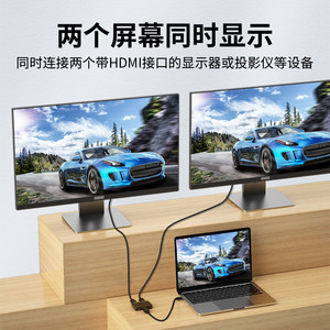优联hdmi分配器一分二分屏器1进2出分线器双屏同步显示4K高清复制画面音频HDR电视投影仪主机屏幕拓展一拖二