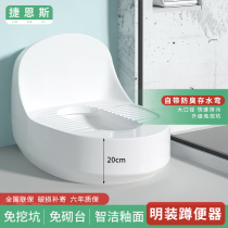 Egg-shaped dredge-free pit table double-use squatting dual-use toilet integrated squat toilet changing to squat deity