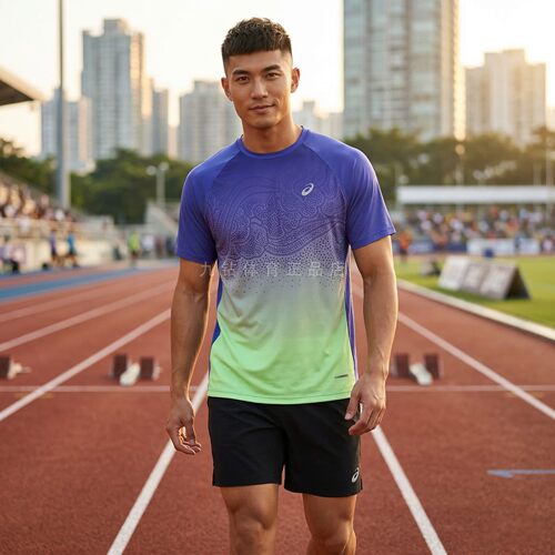 ASICS亚瑟士男子ACTIBREEZE高透气跑步短袖运动T恤2011D512-401 - 图0
