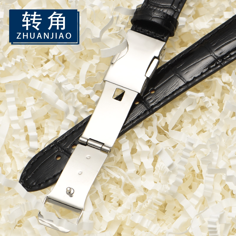 真皮表带女适配卡西欧sheen手表 转角饰品配件