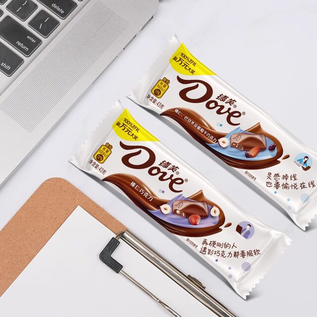 Dove bowl of multi-flavor chocolate