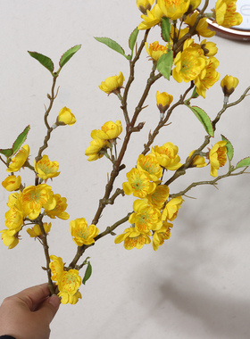 长枝黄金腊梅花仿真花
