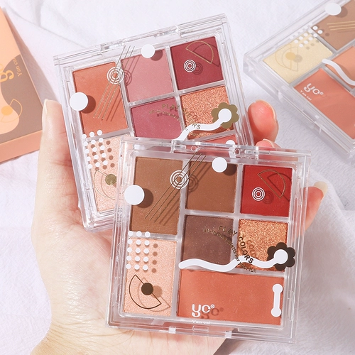 Палетка теней, матовый водостойкий портативный маленький хайлайтер, румяна