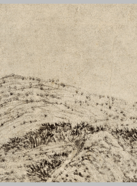 清 程邃 深竹幽居图 古山水风景人物国画 高清 艺术喷绘