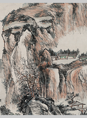 黄宾虹白岳纪游山水风景微喷国画