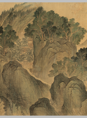 清 恽寿平 湖山春暖图 古山水风景人物国画 高清 艺术微喷