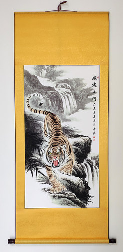 国画 工笔虎 上山虎 下山虎 动物老虎画 宣纸绢布 艺术微喷挂画 - 图3