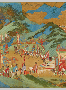 明 仇英 上林赋图 古代国画人物山水长卷 名家真迹微喷复制 装饰