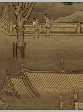 汉宫秋月立风景画艺术喷绘