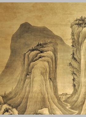 关山秋霁图风景画艺术喷绘
