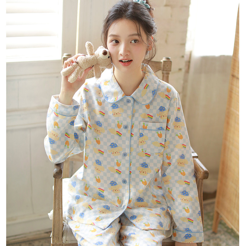 可爱卡通睡衣女秋冬季2025新款布料100全棉长袖家居服套装可外穿,淘宝优惠券,粉丝福利购,淘宝优惠卷