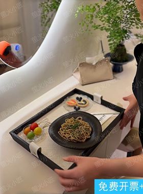 美容院皮肤管理中心商务接待甜品盘精致茶歇托盘水果点心盘糕点盘