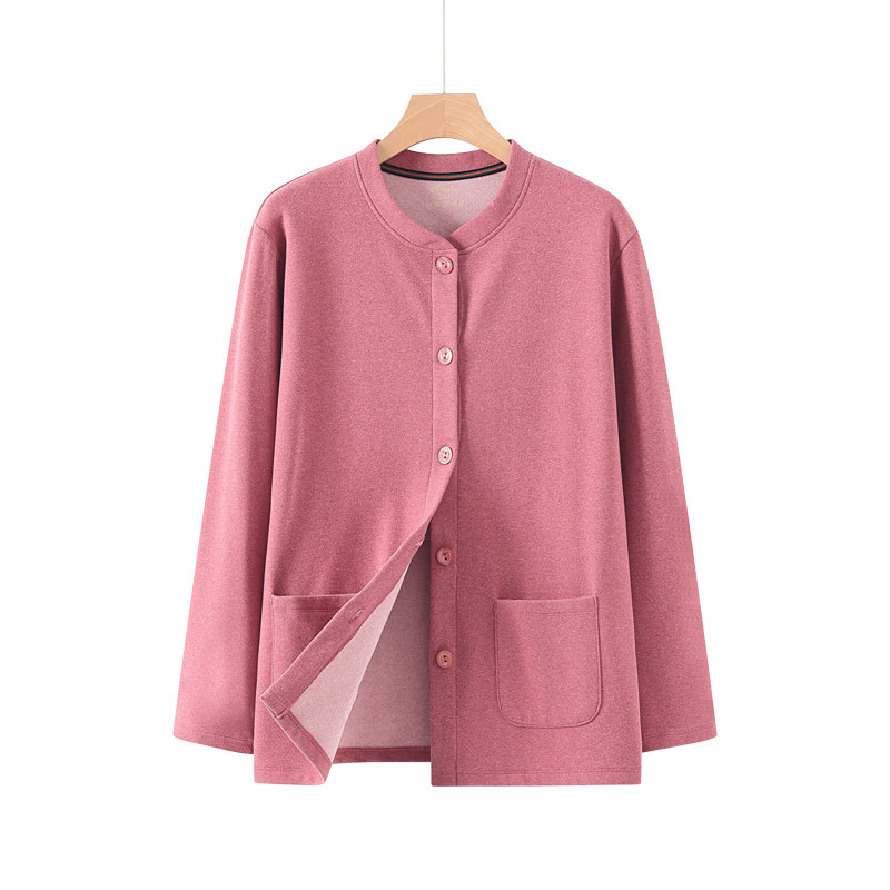 中老年德绒磨毛保暖上衣女士对襟开衫秋衣秋冬妈妈系扣宽松棉毛衫,淘宝优惠券,粉丝福利购,淘宝优惠卷