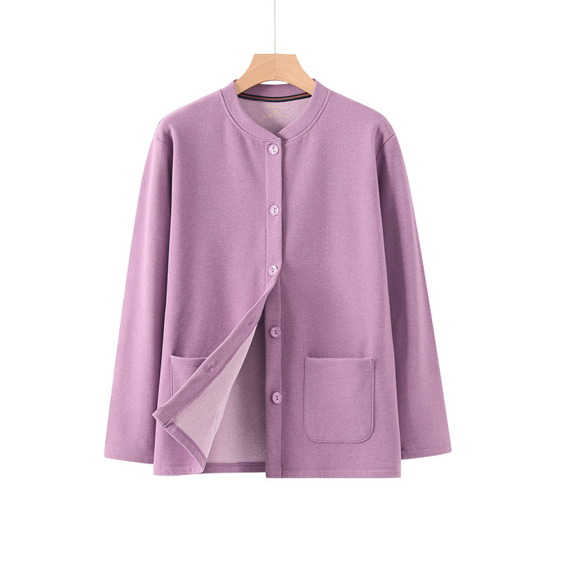 中老年德绒磨毛保暖上衣女士对襟开衫秋衣秋冬妈妈系扣宽松棉毛衫,淘宝优惠券,粉丝福利购,淘宝优惠卷