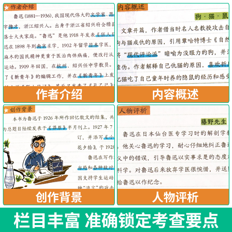 中考必考名著精讲细练七年级全一册考点精练一点通 语文名著导读练习册 状元满分笔记初中生中考必读12本名著阅读人教版同步学习 - 图1