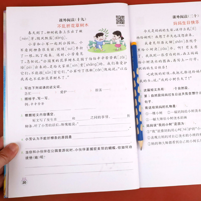 阅读理解训练二年级上册人教版 语文阶梯专项训练书训练题天天练每日一练 小学生课外阅读课外书拓展同步看图写话2年级