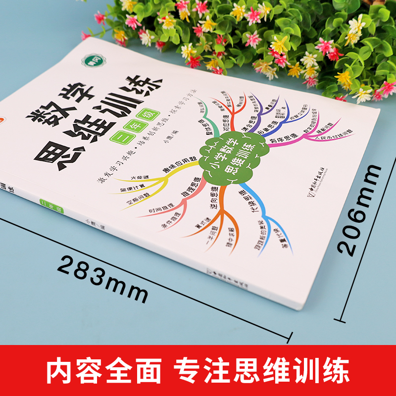 数学思维训练二年级数学思维训练题应用题强化训练人教版上册下册小学生举一反三奥数思维逻辑训练书专项计算拓展练习册本口算题卡 - 图0