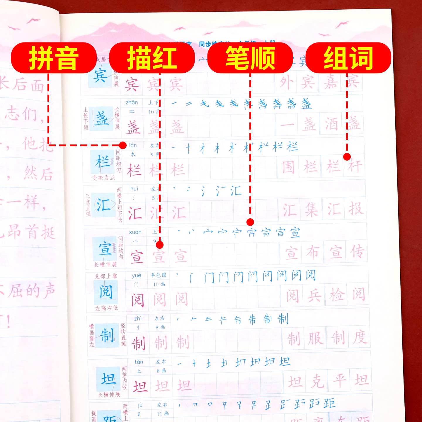 六年级上册语文同步练字帖人教版配套 小学6上学期字帖每日一练部编版 小学生专用练习册写字课课练专项控笔训练写字帖钢笔临摹26