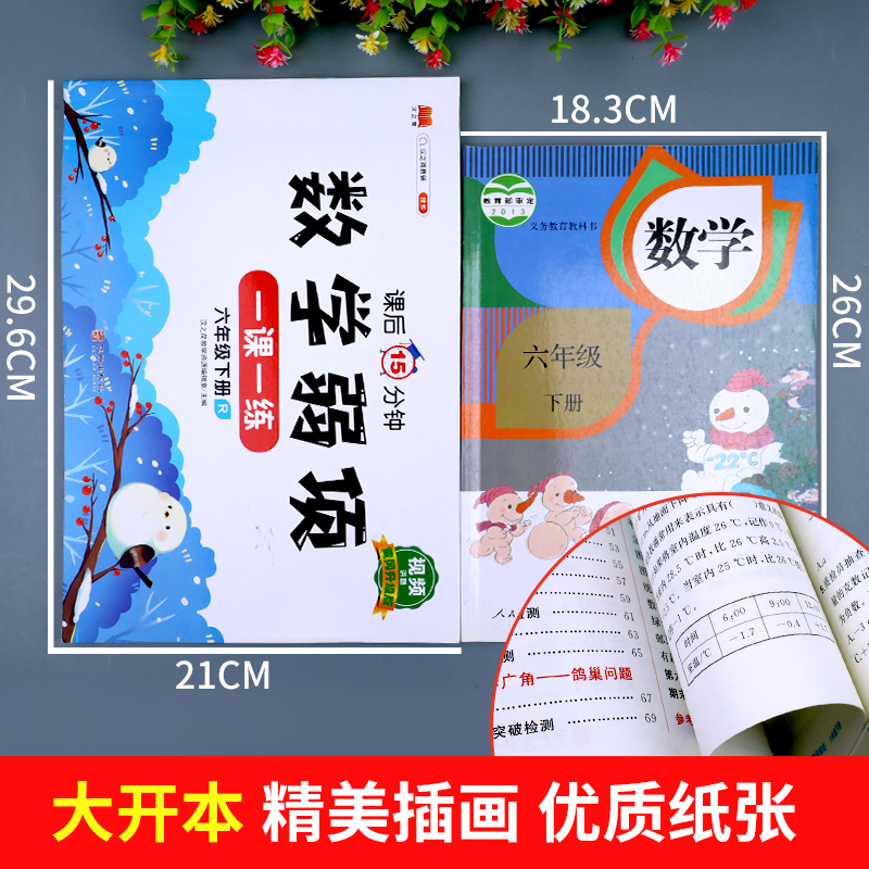 2024新版 六年级下册数学一课一练弱项同步练习册部编人教版小学6下学期思维专项训练应用题强化训练计算题试卷测试卷随堂课堂笔记 - 图3