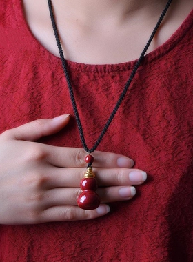 可打开装朱砂百福葫芦吊坠天然紫金砂手机挂件福禄新款钥匙扣饰品