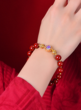 手链手串极光五路财神转运珠镂空