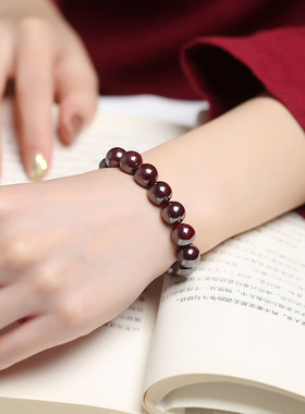 原矿朱砂手串原石打磨收藏级真品高含量本命年男女款辰砂手链饰品