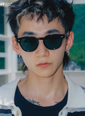 高级户外板材半透方框墨镜潮男女