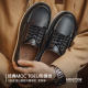 Madden's new moccasin American retro work shoes men's thick soft sole thin black casual leather shoes