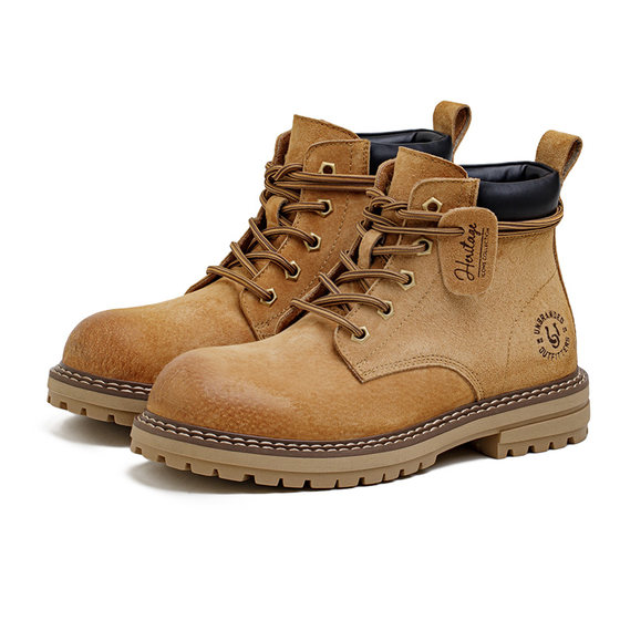 Madden American hunting Martin boots retro handsome mid-top rhubarb boots motorcycle velvet work shoes boots men's winter style
