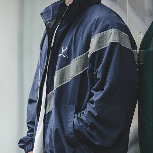 马登工装ARMY反光连帽飞行员夹克运动速干外套宽松IPFU训练服男春 - 图1