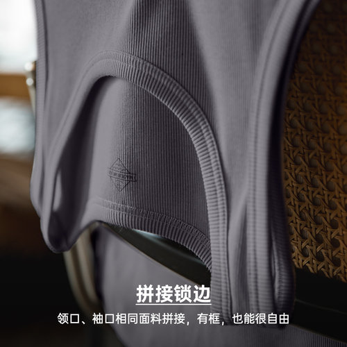 马登工装美式白色棉健身背心老头跨栏重磅无袖内搭螺纹坎肩打底男 - 图2