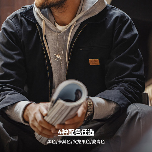 马登工装谷仓夹克J001星际穿越底特律猎装美式巴恩风翻领外套男秋-图2