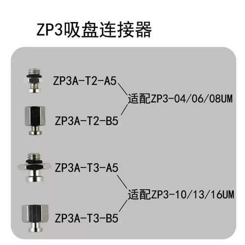 气动真空吸盘ZP3-T04 06 08BS-A5 ZP3-T10 13 16BN-B5防静电吸嘴 - 图0
