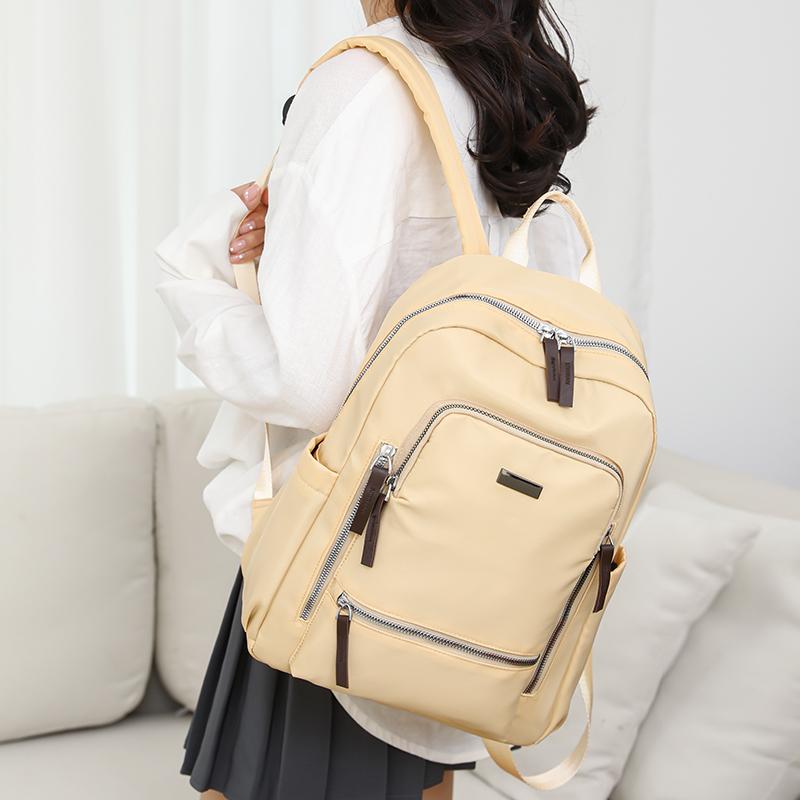 双肩包新款时尚大容量尼龙布男女士背包百搭休闲电脑包书包旅行包 - 图0