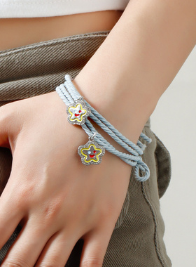 日韩可爱情侣手链一对送男朋友小