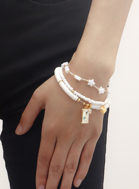 欧美跨境饰品波西米亚白色软陶米