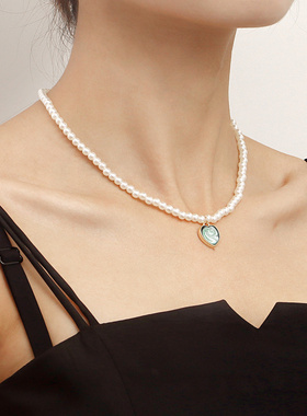 复古仿珍珠手工编织巴洛克项饰小