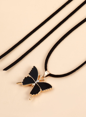 欧美跨境饰品个性韩国绒绳黑色仿