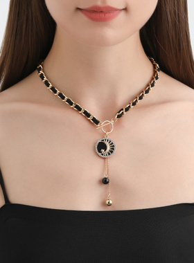 欧美跨境饰品缠绕绒布黑色爱心贝