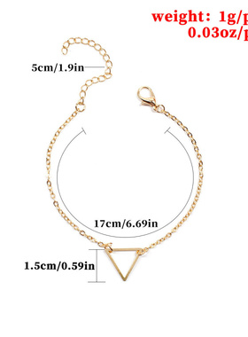 女士春季新款合金简约便宜三角手