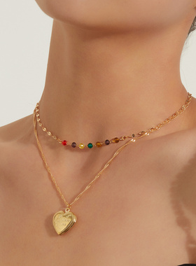 欧美跨境饰品时尚心形吊坠女项链