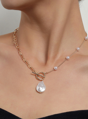 欧美跨境饰品异形葫芦扁平珍珠吊