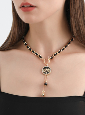 欧美跨境饰品缠绕绒布黑色爱心贝