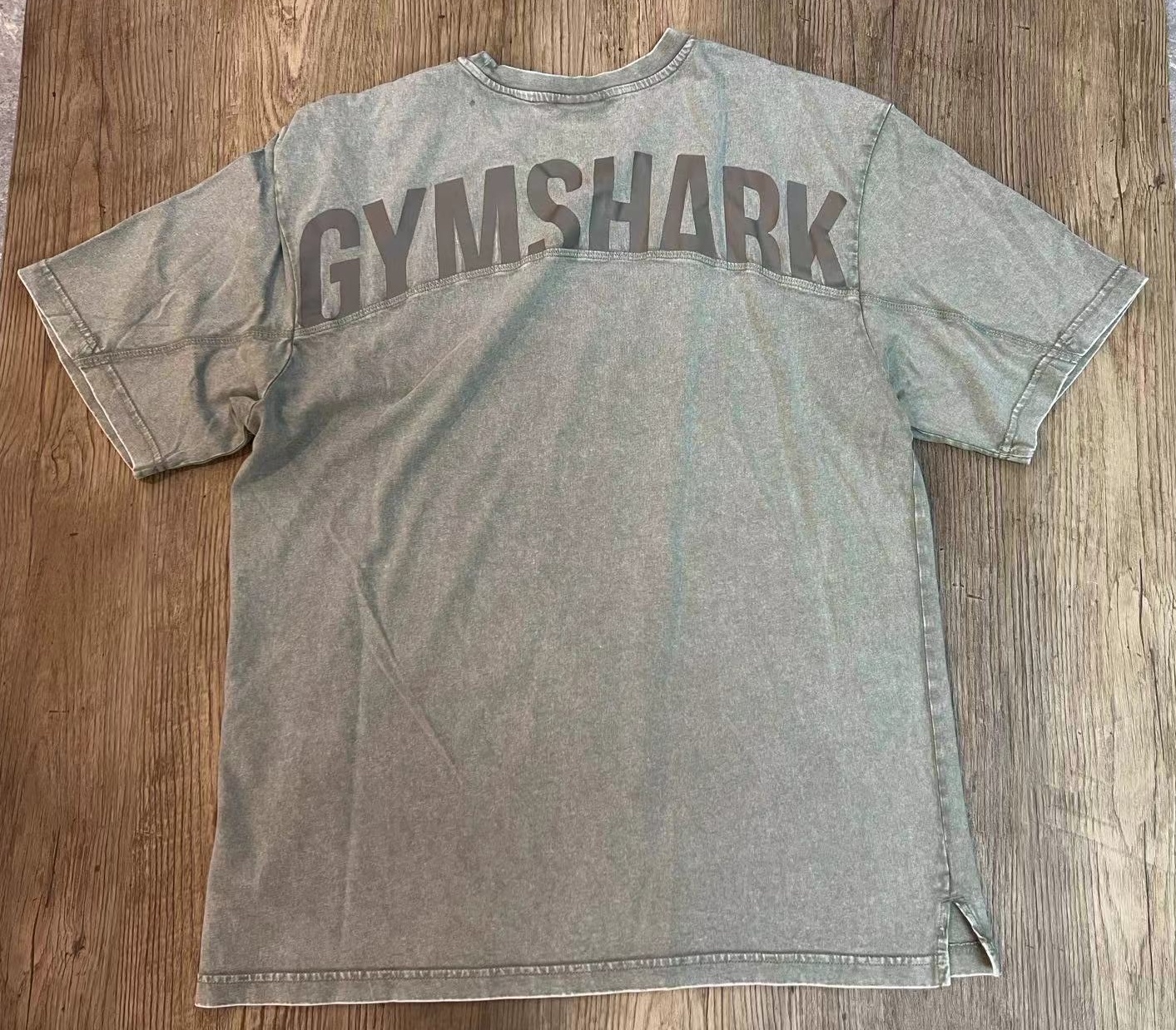 现货 GYMSHARK POWER WASHED T-SHIRT男运动健身宽大T恤OVERSIZE-图0