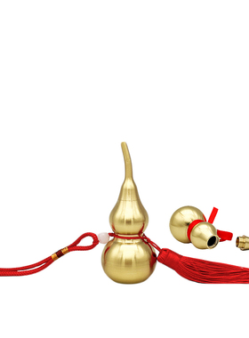 开口铜葫芦五帝钱门对门挂件装饰