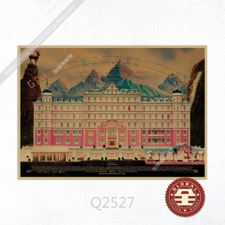 布达佩斯大饭店 The Grand Budapest Hotel复古文艺牛皮纸海报-图2