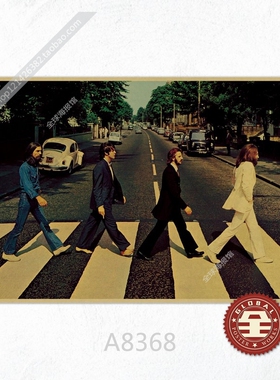 TheBeatles披头复古牛皮纸海报