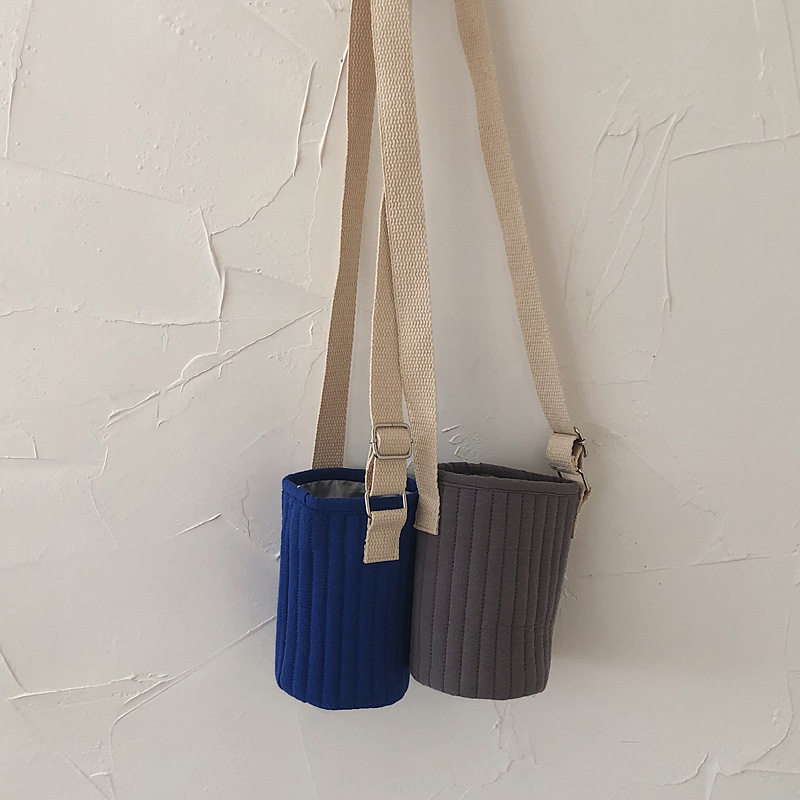 韩系ins儿童保温杯套 绗缝包 水杯套 斜挎便携水壶防摔防烫保护套,淘宝优惠券,粉丝福利购,淘宝优惠卷